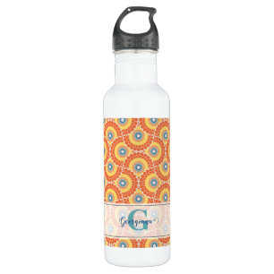 Garrafa Nome Personalizado Art Deco Aegean Summer Radiant 