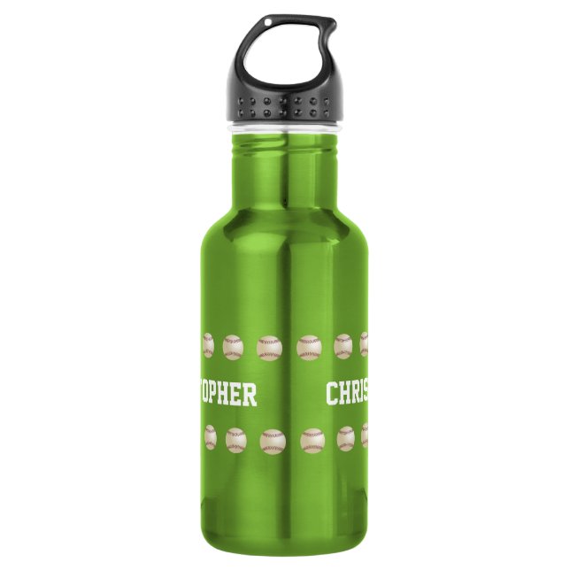 Garrafa Nome Personalizado, Baseball, Apple Green (Frente)