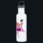 Garrafa Nome personalizado da dançarina dançarina balé Bal<br><div class="desc">Bonito bailarina bebe garrafa perfeita para levar para as aulas de balé. Loura bonita dançando bailarina em um tutu cor-de-rosa escuro em um fundo de estrela. Outros itens correspondentes estão disponíveis. Ilustrada e projetada exclusivamente por Sarah Trett para www.mylittleeden.com</div>