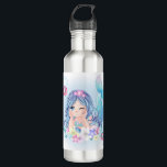 Garrafa Nome Personalizado das Crianças de Sereia da Cana-<br><div class="desc">Este design moderno apresenta uma sereia de aquarela fofa com seu nome personalizado. Personalize editando o texto na caixa de texto fornecida. #bonitinho #sereia #girly #home #drinkware #cachofras #escola #personalizado #nome #colorido #feminino #presente #presente #giftsforgirl #personalização presentes #festa #celebra #bonitinho #personalizado #nome #trendência #crianças #menina</div>