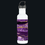 Garrafa Nome Personalizado de Geodo Glitter Dourado Violet<br><div class="desc">Agate Purple Violet Glitter Geode Dourado Nome Personalizado do Sparkle Marble Personalizado Birthday - Aniversário ou Oferta de Casamento - Adicione Seu Nome - Texto ou Remover - Torne Seu Presente Especial - Redimensione e mova ou adicione texto / elementos com a ferramenta de personalização. Design por MIGNED. Por favor,...</div>
