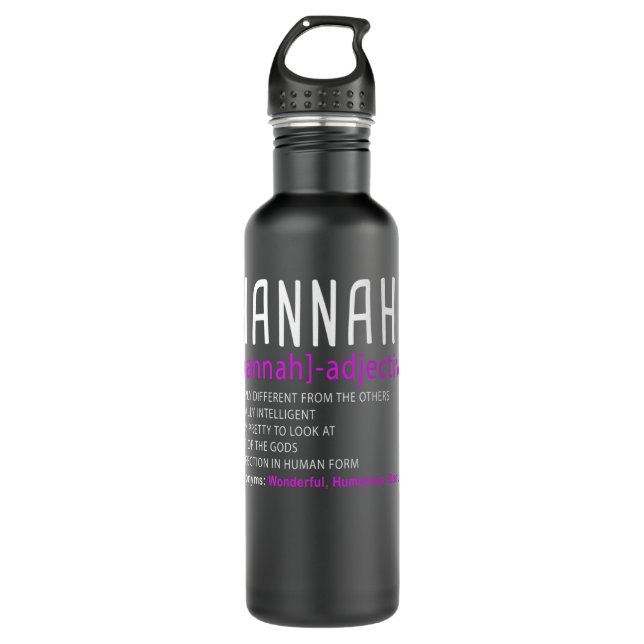 Garrafa Nome Personalizado Descrição Hannah Premium (Frente)