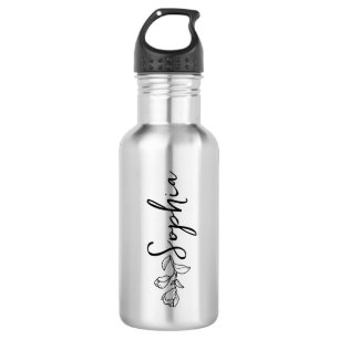 Garrafa Nome personalizado e texto em preto