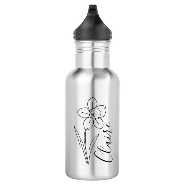 Garrafa Nome personalizado March daffodil Birth Flower (Direita)