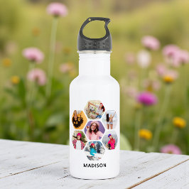Garrafa Nome Personalizado Moderno da Colagem de Fotografi