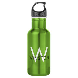 Garrafa Nome Personalizado Monograma Simples Moderno