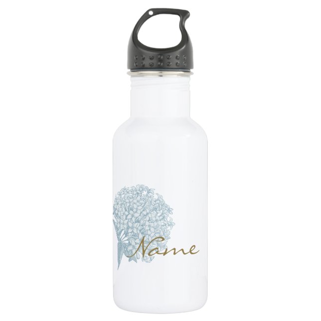 Garrafa Nome personalizado no Hydrangea (Frente)