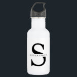 Garrafa Nome Personalizado Preto Minimalista Moderno<br><div class="desc">Nome Personalizado Preto Minimalista Moderno</div>