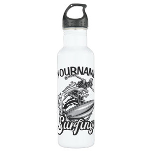 Garrafa Nome personalizado Surfer Big Wave Skeleton surfin