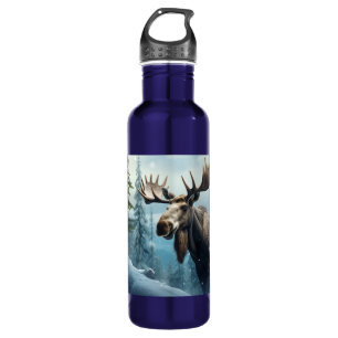 Garrafa Nome personalizado Winter Moose