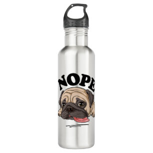 Garrafa Nope Pug Shirt Engraçadas Preguiçosas Mulheres H