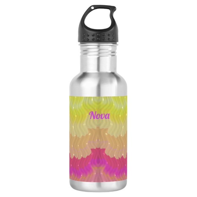 Garrafa NOVA ~ Rosa Púrpura bege amarelo (Frente)
