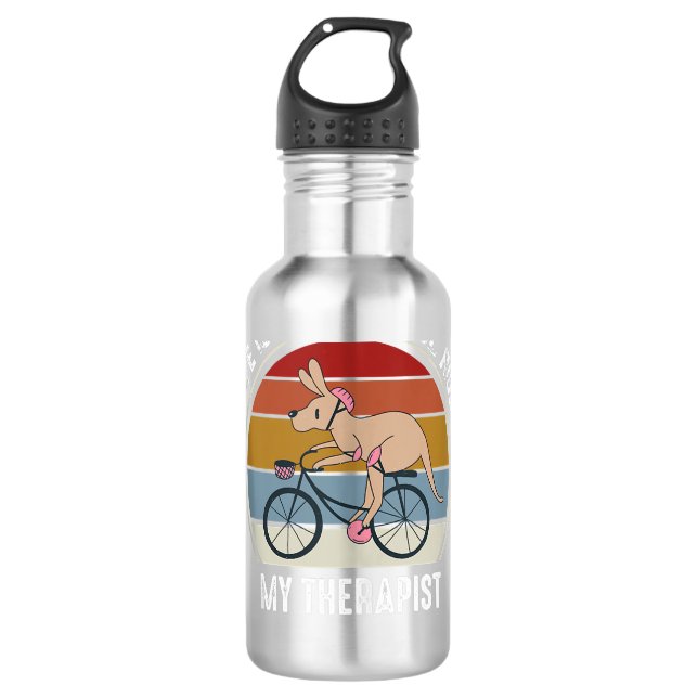 Garrafa O canguru andando de bicicleta é uma bela caminhad (Frente)