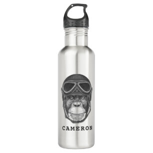 Garrafa O chimpanzé do capacete do vintage adiciona seu