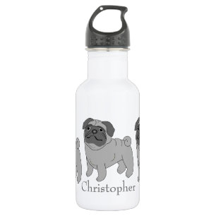 Garrafa O design cinzento do cão do Pug apenas adiciona o