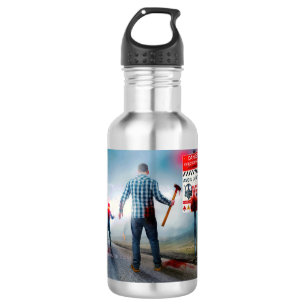 Garrafa O feliz Dia das Bruxas de SlipperyJoe brilha zumbi