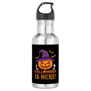Garrafa O Halloween Chegou Bruxa Abóbora Vector