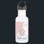 Garrafa O mármore branco do brilho cor-de-rosa elegante do<br><div class="desc">O design à moda que caracterizam o abacaxi cor-de-rosa do brilho do ouro do falso,  o mármore branco e coram fundo cor-de-rosa.</div>