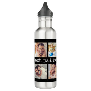 Garrafa O Melhor Pai De 4 Fotografias, Diversão De Colagem