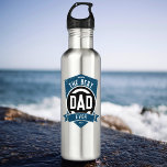 Garrafa O melhor presente de Dia de os pais já moderno do<br><div class="desc">O melhor pai de tipografia moderno em azul,  preto e branco,  ousado e simples presente personalizado de excelente para pai,  pai futuro ou avô no dia de os pais,  aniversário etc. Personalize-o com suas próprias palavras e cores.</div>
