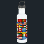 Garrafa O mundo do Grunge embandeira o desenhista da<br><div class="desc">Design colorido da colagem das bandeiras do Grunge por riverme*©2012. Atraente e international:) talvez para um viajante temperado.</div>