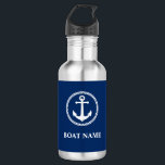 Garrafa O nome do seu barco é Sea Anchor Blue<br><div class="desc">O nome do seu barco é Sea Anchor Blue Water Bottle</div>