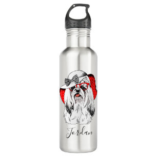 Garrafa O tiro da forma de Yorkie adiciona seu nome