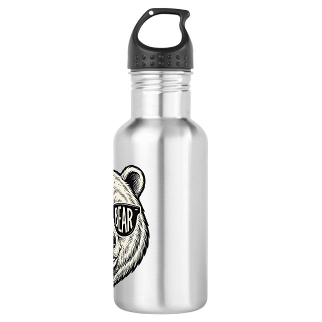 Garrafa Óculos de sol do Papai Urso Cabeça de Urso Design  (Frente)