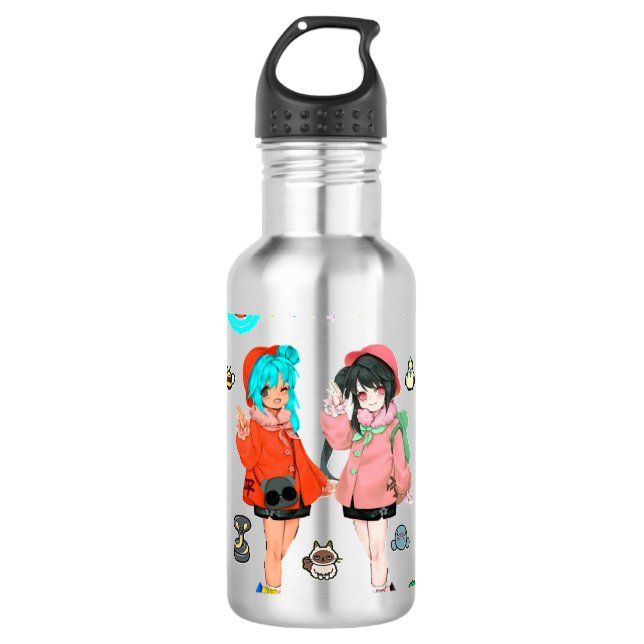 Garrafa Oferta Ideia Manga Toca Boca Anime Te Ama (Frente)