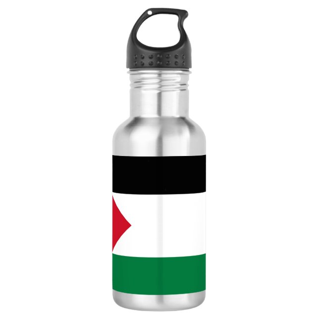 Garrafa oficialmente pavilhão do Estado da Palestina (Frente)