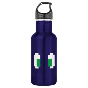 Garrafa Olhos Verdes De Pixel Manga De 8 Bits