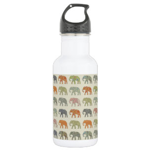 Garrafa Padrão Animal Colorido de Elefante Contemporâneo