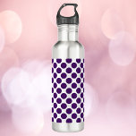 Garrafa Padrão de Bolinhas do Círculo Roxo<br><div class="desc">Você ama roxo? Esta garrafa de água tem um padrão divertido de bolinhas roxas!</div>