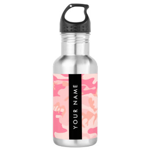 Garrafa Padrão de Camuflagem Rosa, Seu nome, Personalize