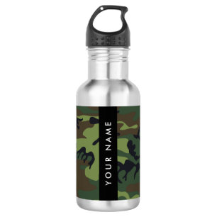 Garrafa Padrão de Camuflagem Verde, Seu nome, Personalizar