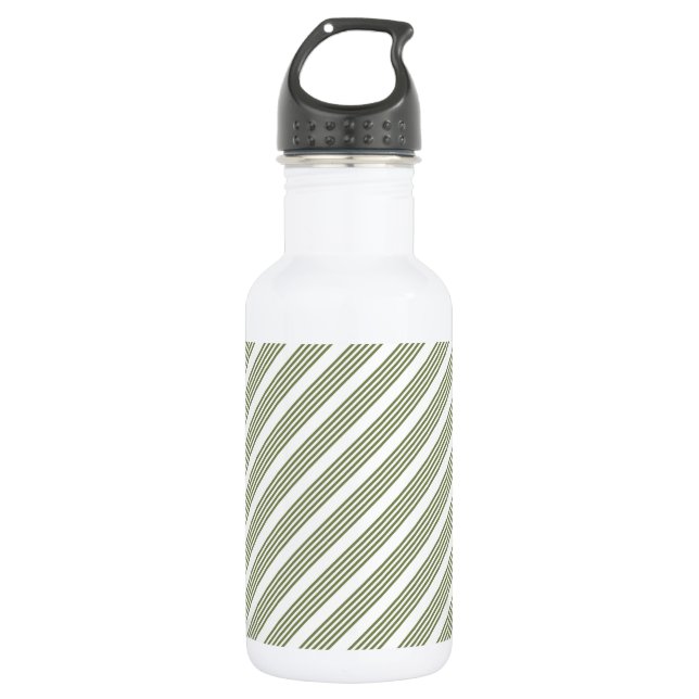 Garrafa Padrão de cinco faixas verde-oliva e branco (Frente)