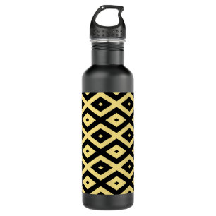 Garrafa Padrão de diamante amarelo-limão e preto