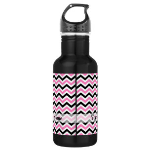 Garrafa Padrão de fevão rosa e preto
