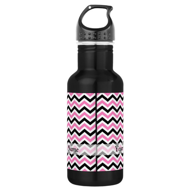 Garrafa Padrão de fevão rosa e preto (Frente)