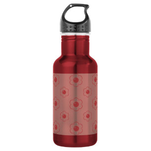 Garrafa Padrão de Flor de Cartoon Descrito Vermelho