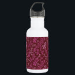 Garrafa Padrão de Folha Tropical Burgundia e Rosa<br><div class="desc">Brincadeira e Rosa Floral Tropical Simples e Elegante Padrões Folhetos. Este padrão moderno faz um impressão bonitinho para amantes da natureza primavera.</div>