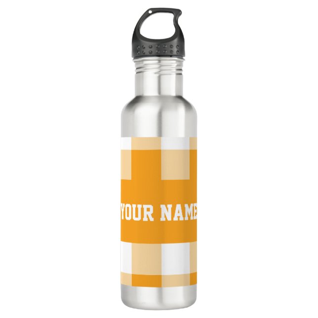Garrafa Padrão de Gingham Amarelo (Frente)