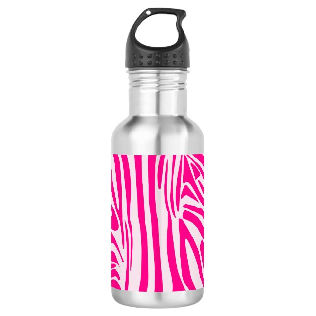 Garrafa Padrão de Impressão de Zebra Rosa (Frente)