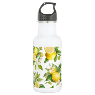 Garrafa Padrão de Limão, Flores de Limão, Folhas, Citrino