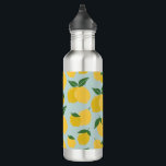 Garrafa Padrão De Limão Fruta Retroativa Amarelo Em Verde<br><div class="desc">Impressão de Fruta de retrô - Padrão de limão - Amarelo em verde.</div>