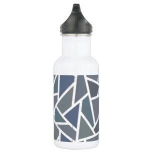 Garrafa Padrão de mosaico de cinza azul