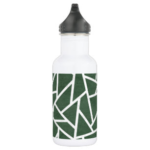 Garrafa Padrão de mosaico verde e branco