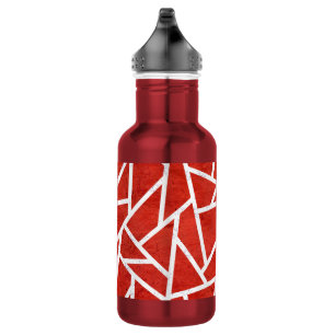 Garrafa Padrão de mosaico vermelho e branco