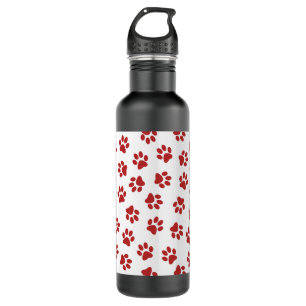 Garrafa Padrão De Patas, Patas Cachorros, Patas Vermelhas