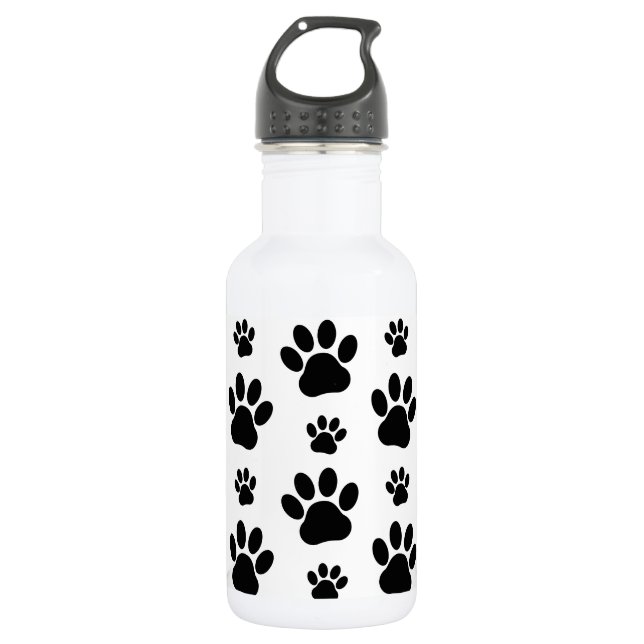 Garrafa Padrão de Patinhas, Patinhas de Cachorro, Impressõ (Frente)
